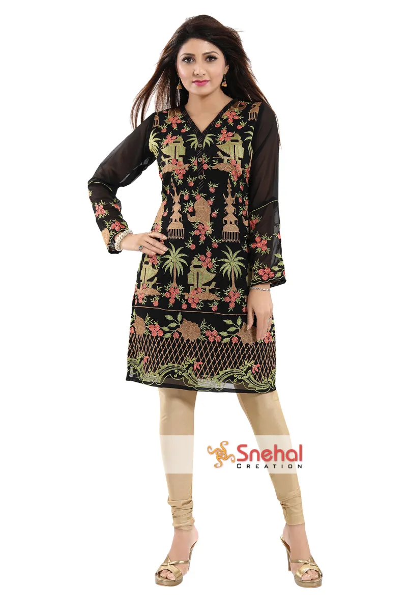 georgette short frock design