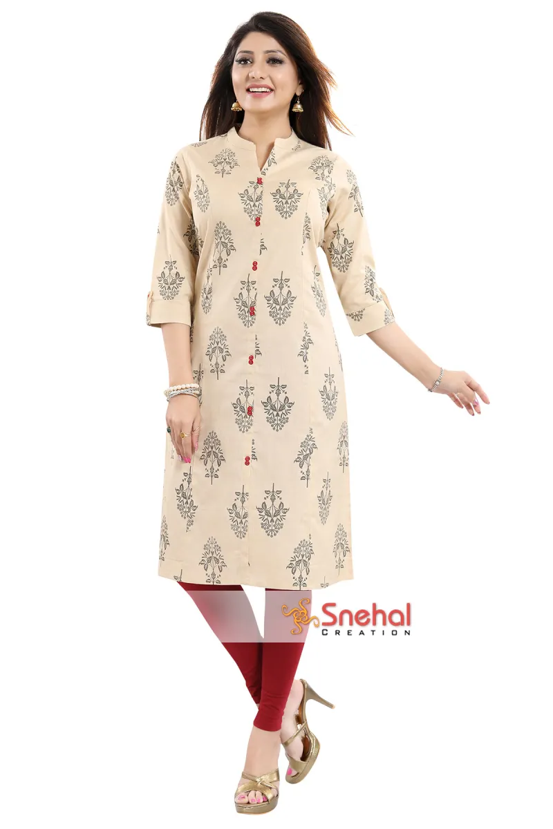 front open kurti with buttons