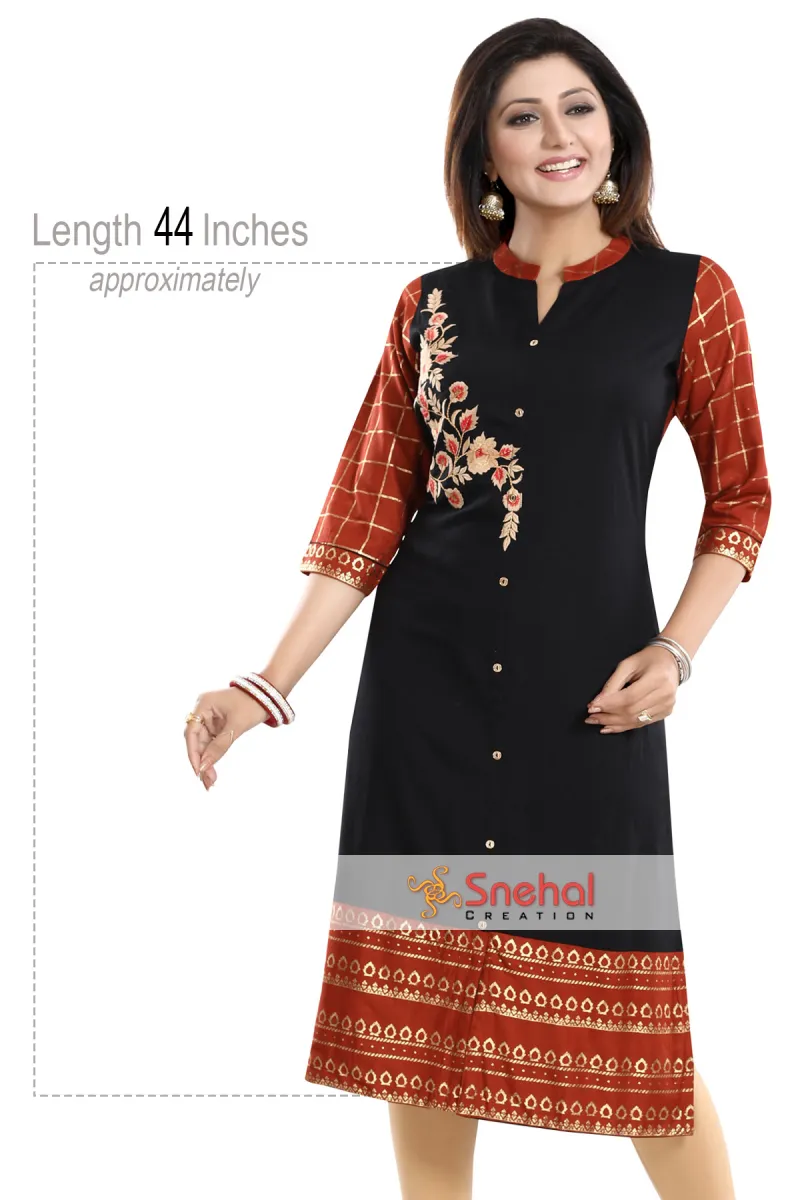 rayon long kurti design