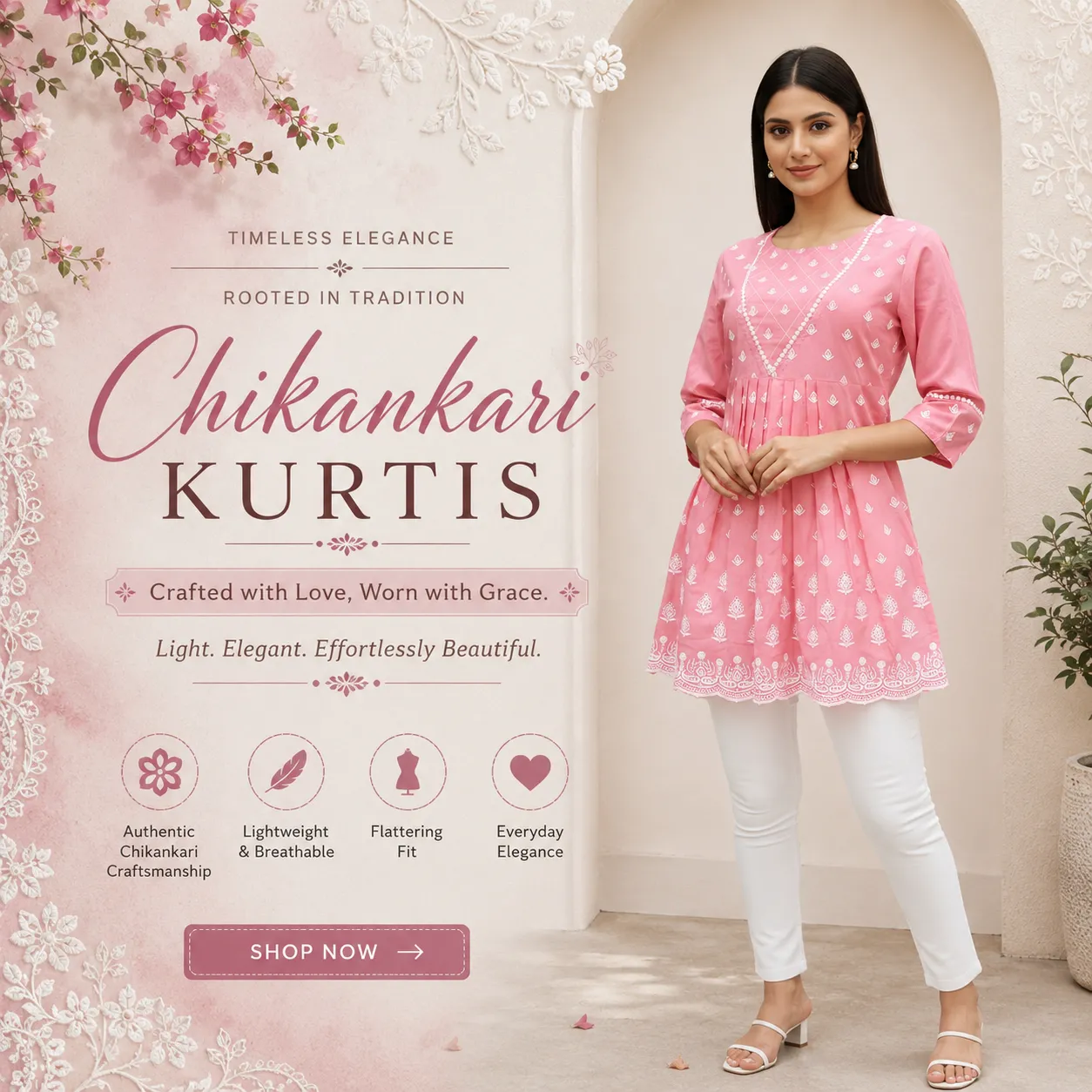 CHIKANKARI KURTIS