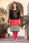 Pristine party Wear Black Designer Tunic with Threadwork - BD-366