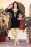 Charming Robe Black Women Kurti with Handwork - AD-41