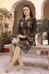Unique Style Black Fine Georgette Short Tunic With Exotic Embroidery - AN-03