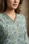 Elegant V Neck Jaipuri Printed Cotton Short Kurti for Women - CP-S-69
